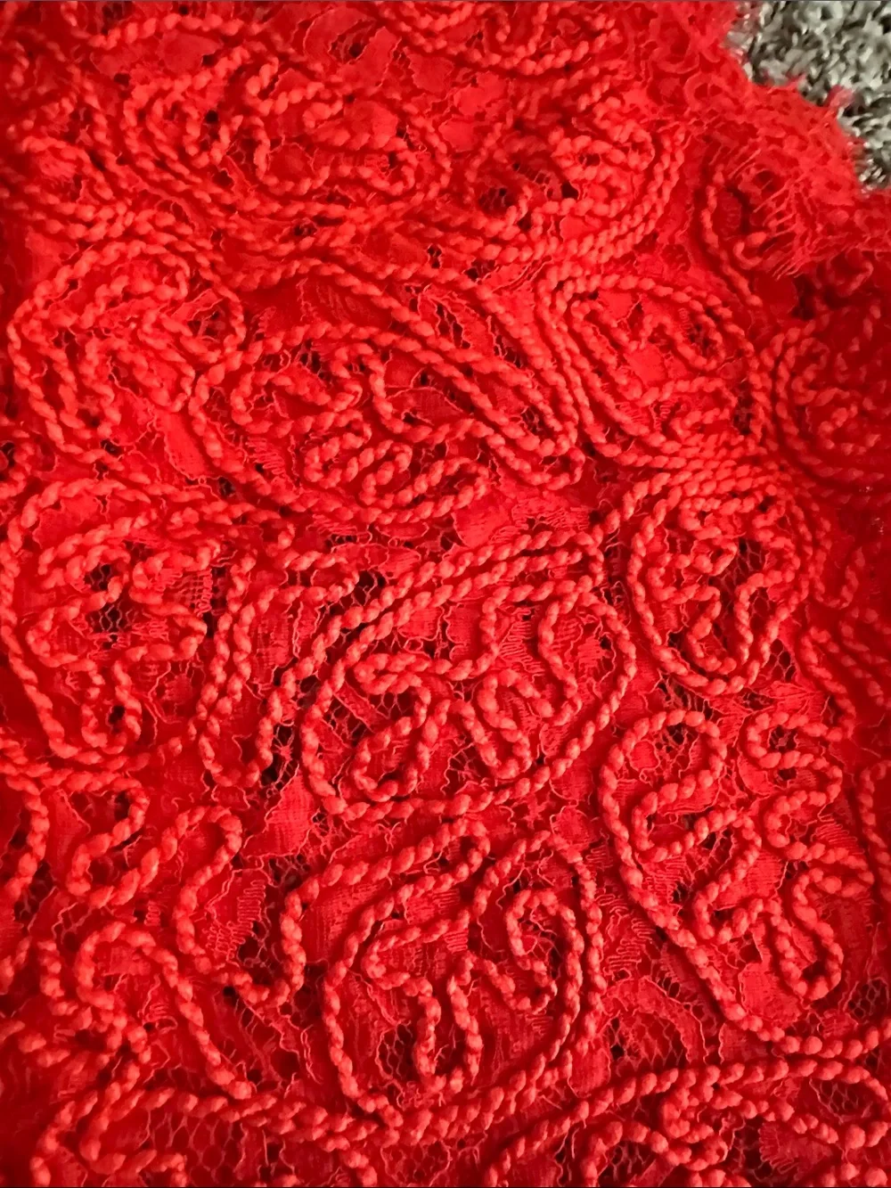 Zara Vibrant Red Lace Halter Camisole